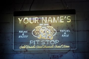 LX1243 Your Names Pit Stop Relax Enjoy Refuel Race