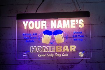 LX1294 Your Names Mug Beer Home Bar Come Early Stay Late
