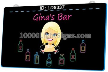 LD8337 Gina's Bar Wine Beer Whiskey