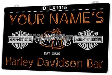 LX1015 Your Names Beer Mug Harley Davidson Bar