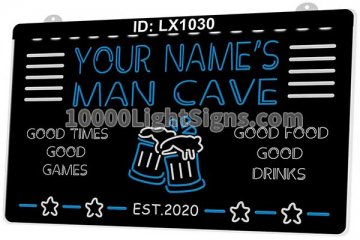 LX1030 Your Names Man Cave Mug Good Times Games Food Drinks