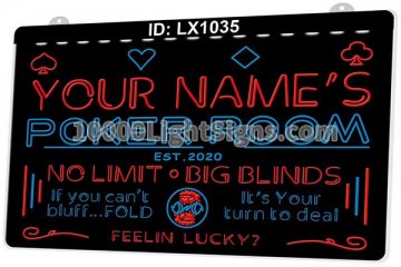 LX1035 Your Names Poker Room No Limit Big Blinds Feelin Lucky