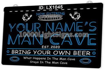 LX1045 Your Names Man Cave Now Entering Bring Your Own Beer