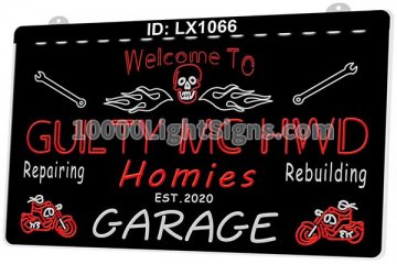 LX1066 Your Names Home Garage Guilty Mc Hwd Repairing Rebuilding