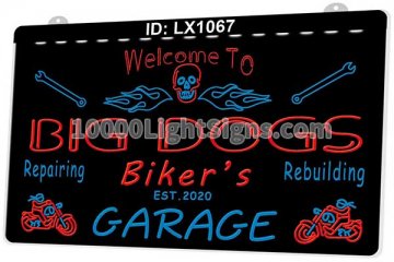 LX1067 Your Names Big Dogs Bikers Garage Repairing Rebuilding