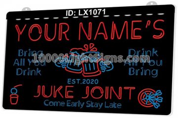 LX1071 Your Names Mug Juke Joint Come Early Stay Late