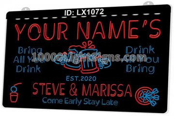 LX1072 Your Names Mug Steve Marissa Come Early Stay Late