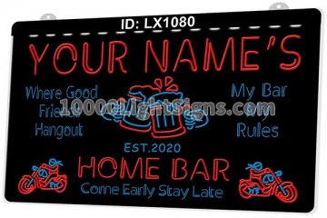 LX1080 Your Names Mug Home Bar Come Early Stay Late