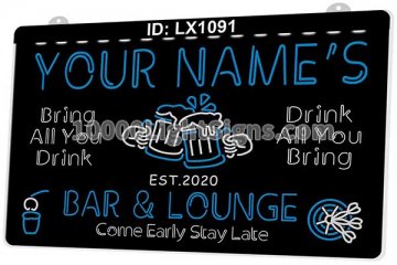 LX1091 Your Names Mug Bar Lounge Come Early Stay Late