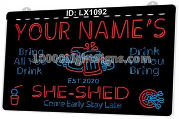 LX1092 Your Names Mug She Shed Come Early Stay Late