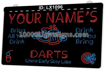 LX1096 Your Names Mug Darts Come Early Stay Late
