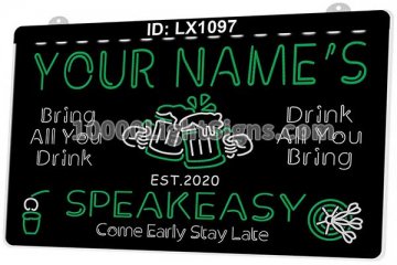 LX1097 Your Names Mug Speak Easy Come Early Stay Late