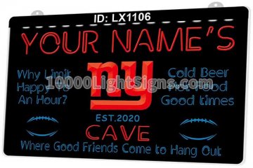 LX1106 Your Names Ny New York Giants Cave Where Good Friends Come to Hang Out