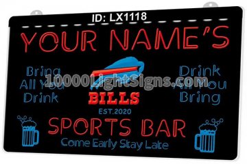 LX1118 Your Names Buffalo Bills Sports Bar Come Early Stay Late