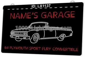 LX1137 Your Names Garage 64 Plymouth Sport Fury Convertible