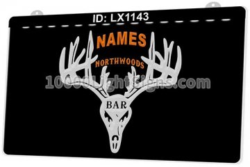 LX1143 Your Names Northwoods Bar Deer Head