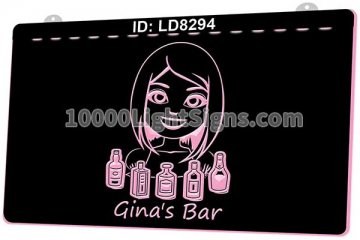 LD8294 Gina's Bar Wine Beer Whiskey
