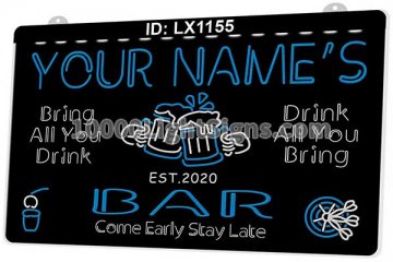 LX1155 Your Names Mug Bar Come Early Stay Late