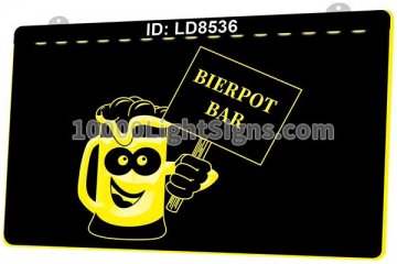 LD8536 Cartoon Mug Banner Bierport Bar Pub