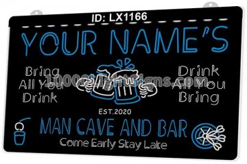 LX1166 Your Names Mug Man Cave and Bar Come Early Stay Late