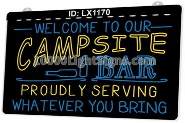 LX1170 Your Names Campsite Bar Proudly Serving Whatever You Bring
