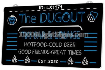 LX1171 Your Names the Dugout Tiki Bar Lounge Hot Food Cold Beer Good Friends Great Times