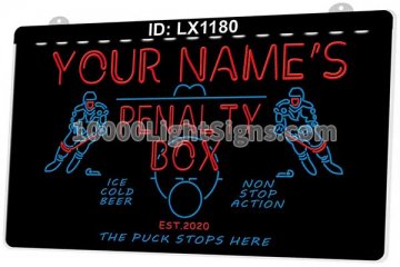 LX1180 Your Names Penalty Box the Puck Stops Here