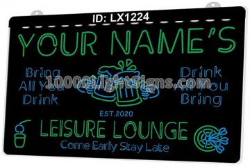 LX1224 Your Names Mug Leisure Lounge Come Early Stay Late