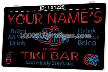 LX1225 Your Names Mug Tiki Bar Come Early Stay Late
