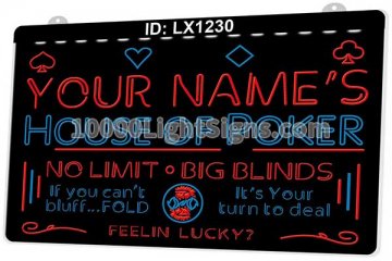 LX1230 Your Names House of Poker No Limit Big Blinds Feelin Lucky