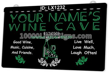 LX1232 Your Names Wine Cave Unwind Relax Enjoy