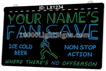 LX1234 Your Names Fan Cave Ice Cold Beer Non Stop Action