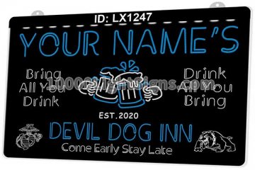 LX1247 Your Names Devil Dog Inn Come Early Stay Late