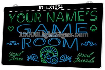 LX1254 Your Names Game Room Good Times Good Friends
