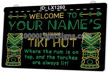 LX1260 Your Names Tiki Hut Where the Rum is on tap and the Torches are Always Lit