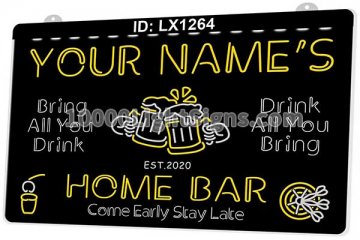 LX1264 Your Names Home Bar Mug Come Early Stay Late