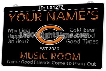 LX1272 Your Names Chicago Bears Bar Grill Where Good Friends Come to Hang Out