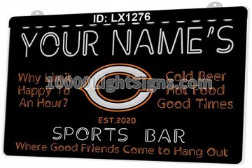 LX1276 Your Names Chicago Bears Sports Bar Where Good Friends Come to Hang Out