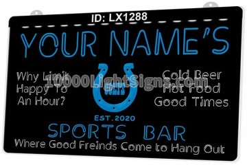 LX1288 Your Names Sports Bar Indianapolis Colts AFC NFL
