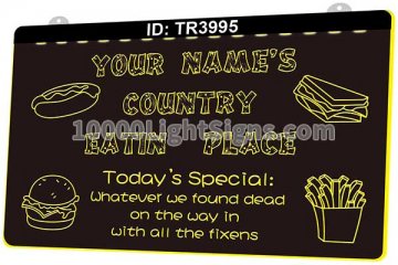 TR3995 Your Names Country Eatin Place Burger Fries