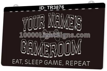 TR3876 Your Names Gameroom Eat Sleep Game Repeat