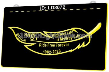 LD8072 Mllhr Highway Life is My Way Life Ride Free Forever Leaf