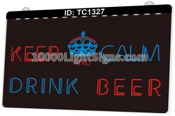 TC1327 Keep and Calm Drink Beer Bar pub