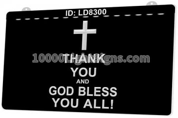 LD8300 Cross Thank You and God Bless You All