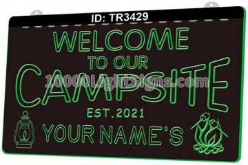 TR3429 Your Names Welcome to Our Campsite