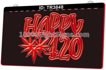 TR3848 Happy 420 Cannabis Smoke