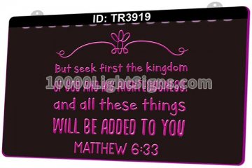 TR3919 But Seek First the Kingdom of God and His Righteousness and All these things Will Be Added To You Matthew