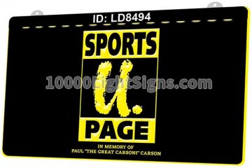 LD8494 Sports Page In Memory of Paul the Great Carson