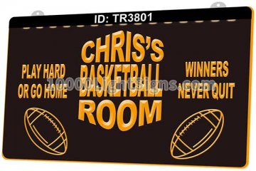 TR3801 Basketball Room Play Hard or Go Home Winners Never Quit