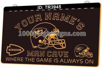 TR3945 Your Names Man Cave KC Chiefs Helmet